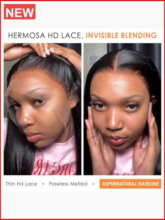 13x6 HD Lace Front Wig Human Hair Pre Plucked 180% Density Straight 26 inch